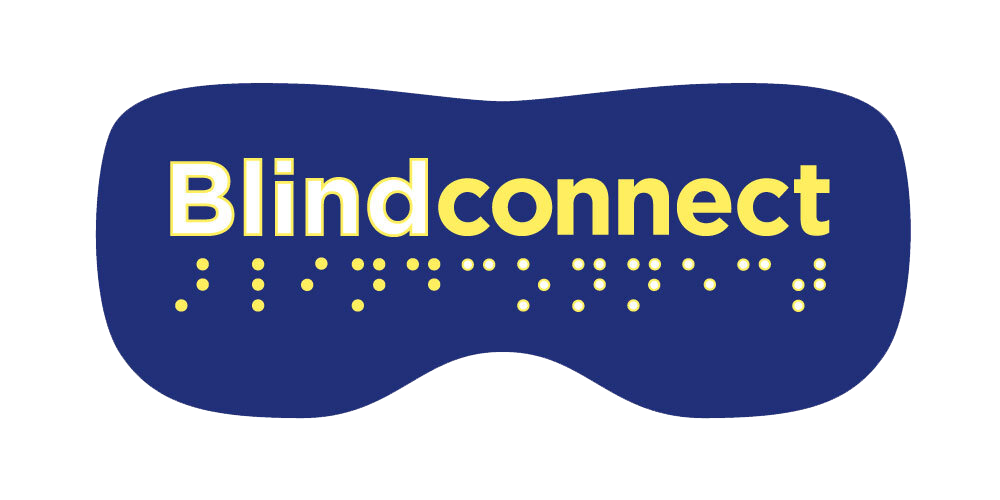 Blind connect Eye mask logo with braille