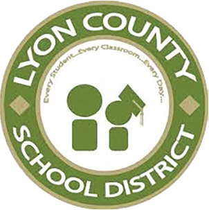 Lyon County School District on green seal, every student, every classroom, every day