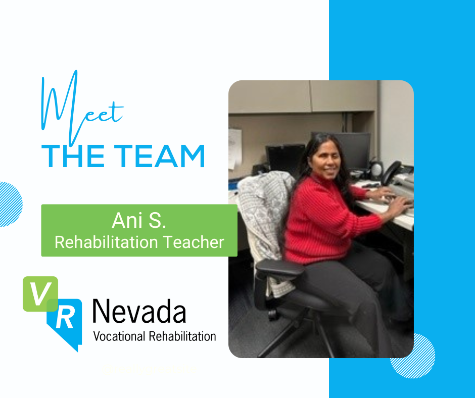Meet the team
Ani S. Rehabilitation teacher
Ani sits at a keyboard
